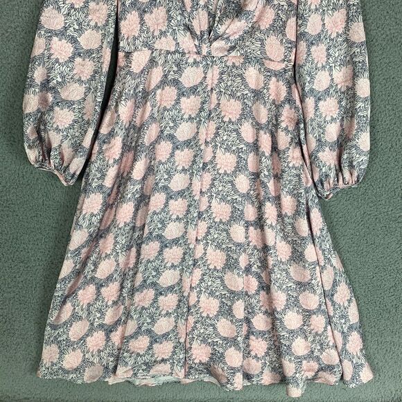 Gal Meets Glam Lizzie Dress Size 4 Pink‎ Uptown Floral Long Sleeve Midi Spring - Picture 6 of 15